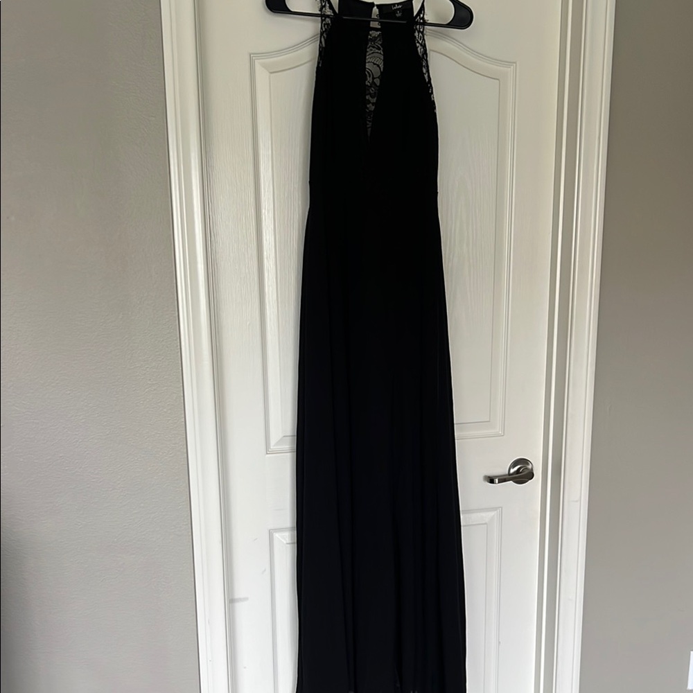 Lulu's Black Halter Maxi Gown for Cocktail